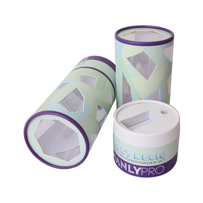 Glossy Lamination Paper Cylinder Box Round Makeup Brush Tube Case
