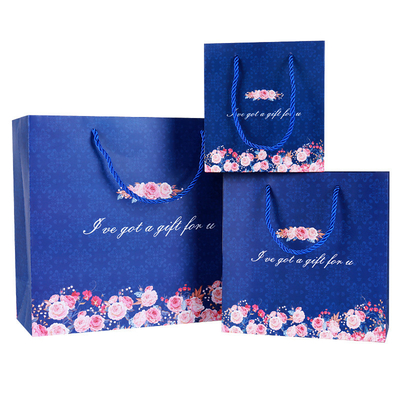 Pantone Printing Coloured Paper Gift Bags With Ribbon Handles